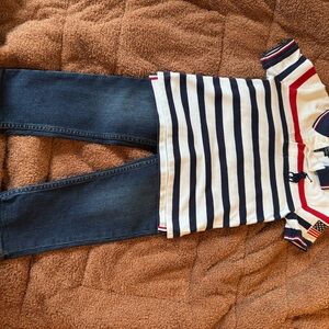 Polo by Ralph Lauren Navy and White Striped Kids Set